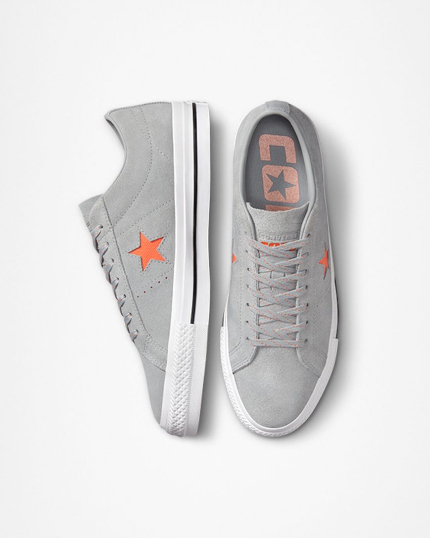 Zapatillas Skate Converse One Star Pro Hombre Gris Naranjas Blancas | PE 705E4L